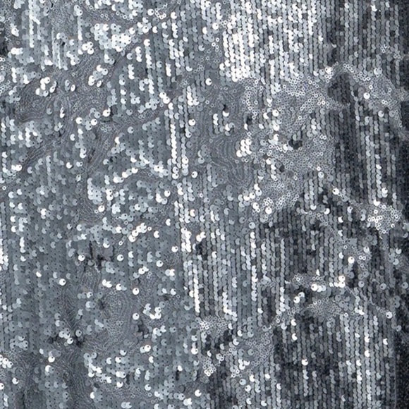 Rene Ruiz Collective V-neck Sequin Gown in "Silver" Size 10 - Picture 4 of 15